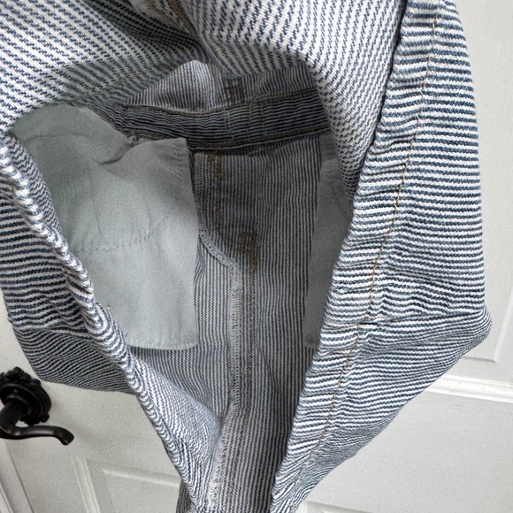 OshKosh B'gosh 4T Girls Blue Striped Overalls Dress with Skirt Floral Belt - Picture 6 of 7